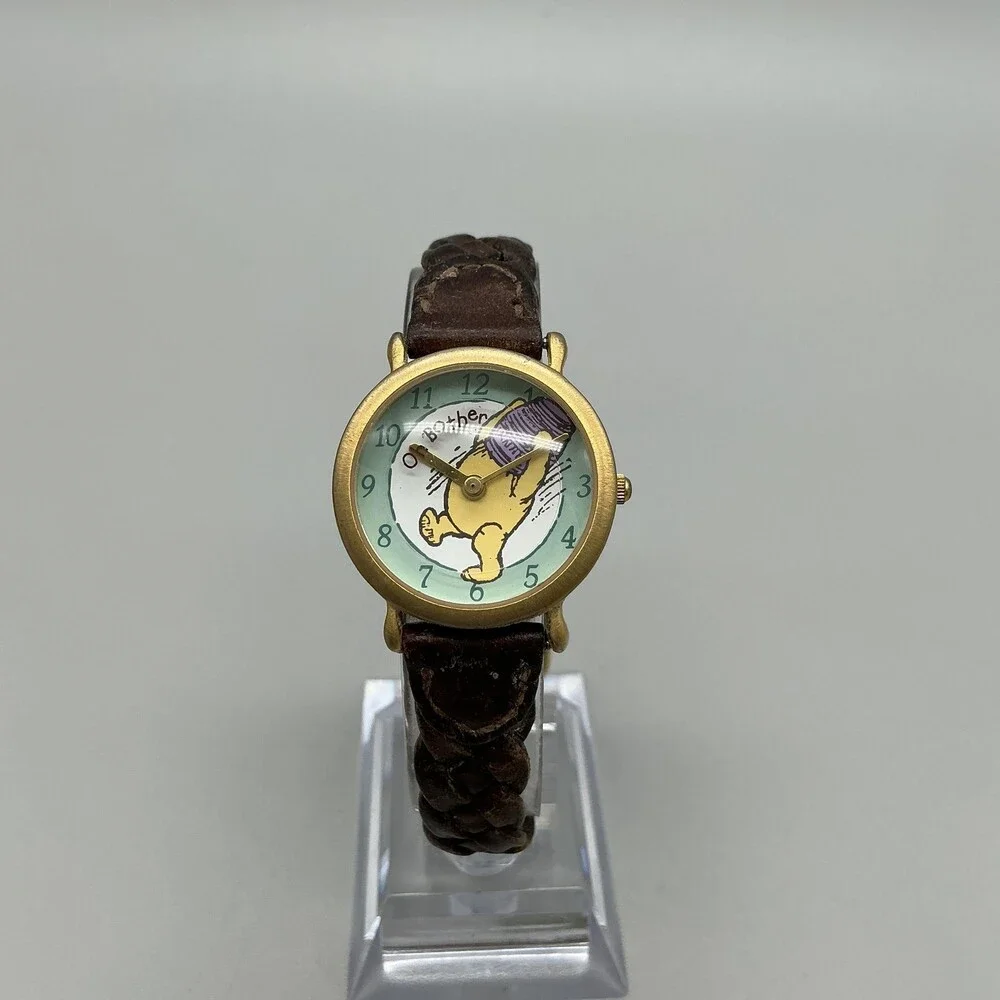 Vintage Disney Classic Pooh Womens Watch 27mm Oh Bother Leather New Battery